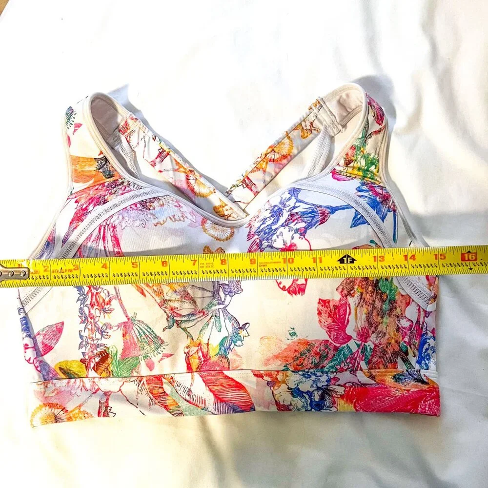 RBX Floral High Impact Strappy Criss-Cross Racerback sports bra, size 1x